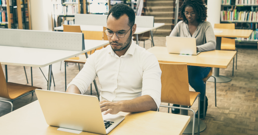 Students taking the computer-based cfa exam in its new online interface