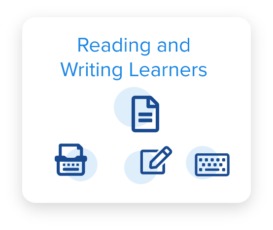 VARK model representing Reading and Writing learners.